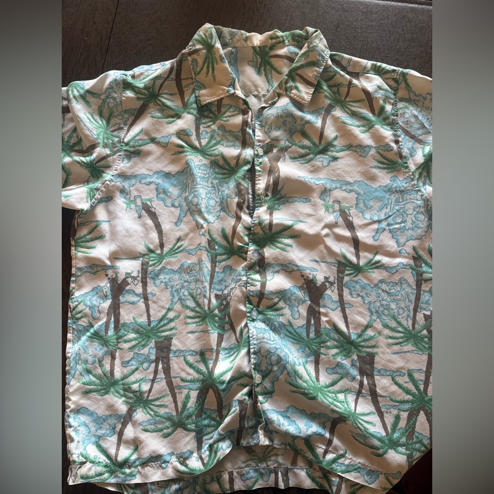 Palm Tree Print Casual Men's Shirt